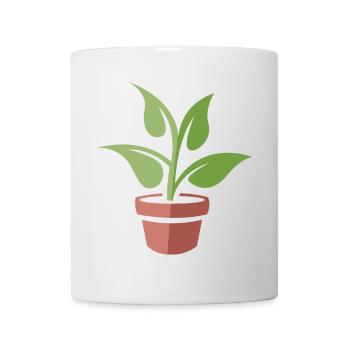 Plante en pot comme symbole - nature cartoon et bande dessinée - Mug blanc - blanc - Devant