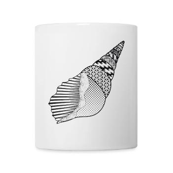 Meeresschnecke mit Mustern im künstlerischen Stil - Tasse - Weiß - Vorne