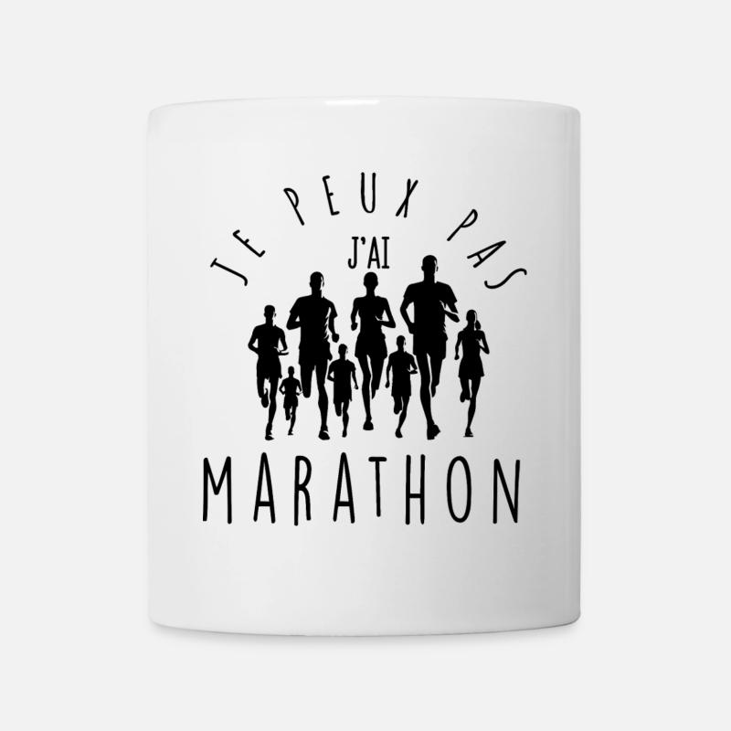 Je peux pas, j'ai marathon. - Mug blanc - blanc