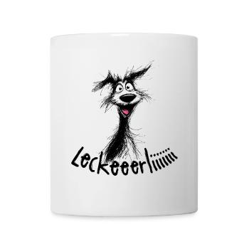 Lustige Hund Skizze – Leckerli - Tasse - Weiß - Vorne