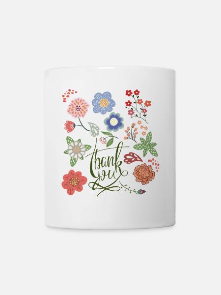 Thank You Sommerblumen - Tasse - Weiß