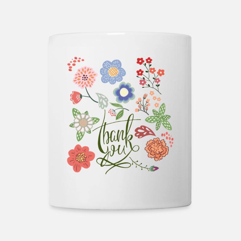 Thank You Sommerblumen - Tasse - Weiß