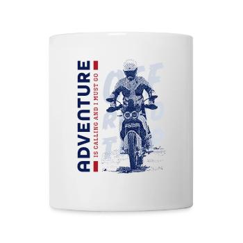Adventuring motorcycle rider - Mug - white - Front