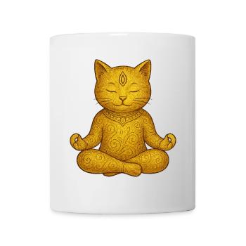 Yoga Katze - Tasse - Weiß - Vorne