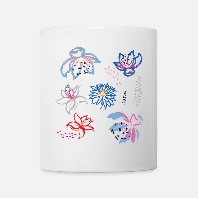 Blumenornament - Tasse - Weiß