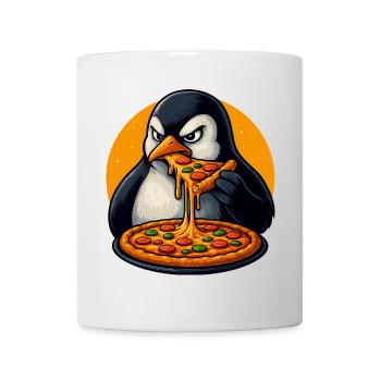 Mignon pingouin pizza dessin animé de la cuisine italienne - Mug blanc - blanc - Devant