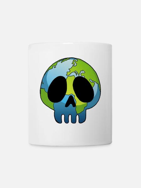 Crâne de la planète Terre - Mug blanc - blanc