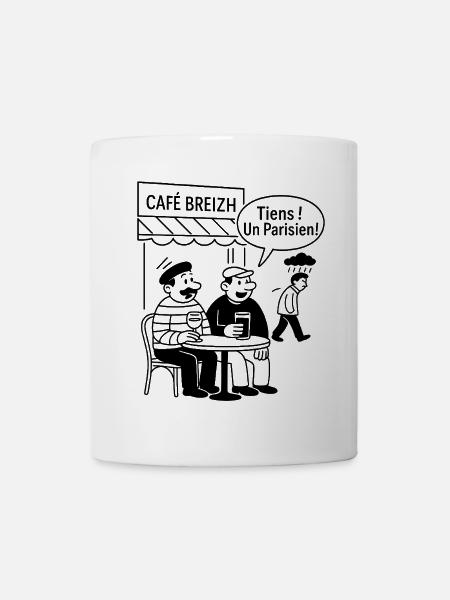 Tiens ! Un Parisien sous la pluie - Mug blanc - blanc