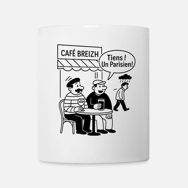Tiens ! Un Parisien sous la pluie - Mug blanc - blanc