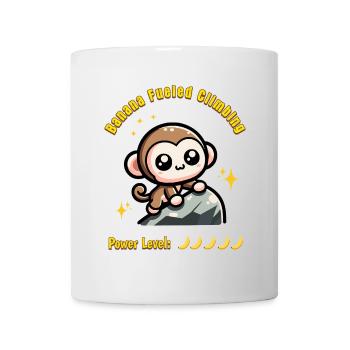 Cute climbing monkey kawaii bouldering kids climbing - Mug - white - Front