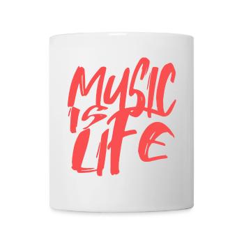 Musik ist Leben - Street Art Statement für Musiker - Tasse - Weiß - Vorne