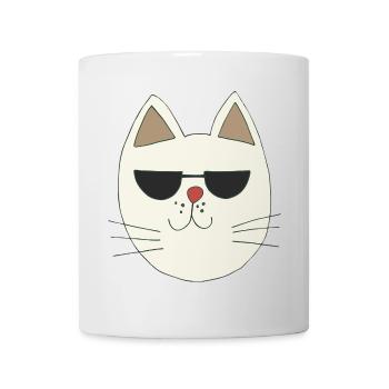 Cool cat with sunglasses illustration - Mug - white - Front