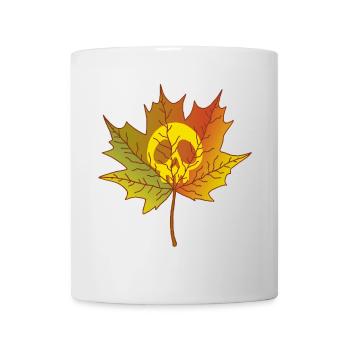 Skull and dead leaf - Mug - white - Front