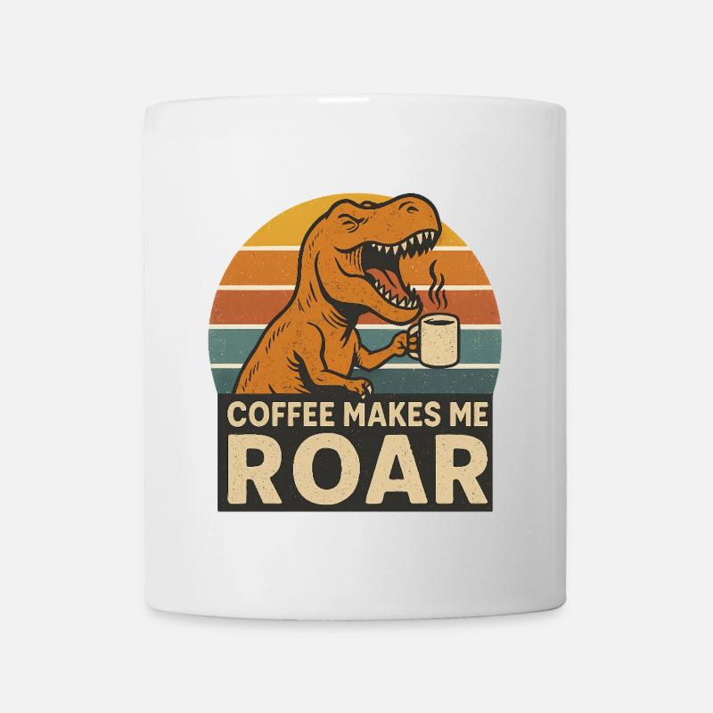 Dinosaur Coffee Roar Fun Design - Mug - white