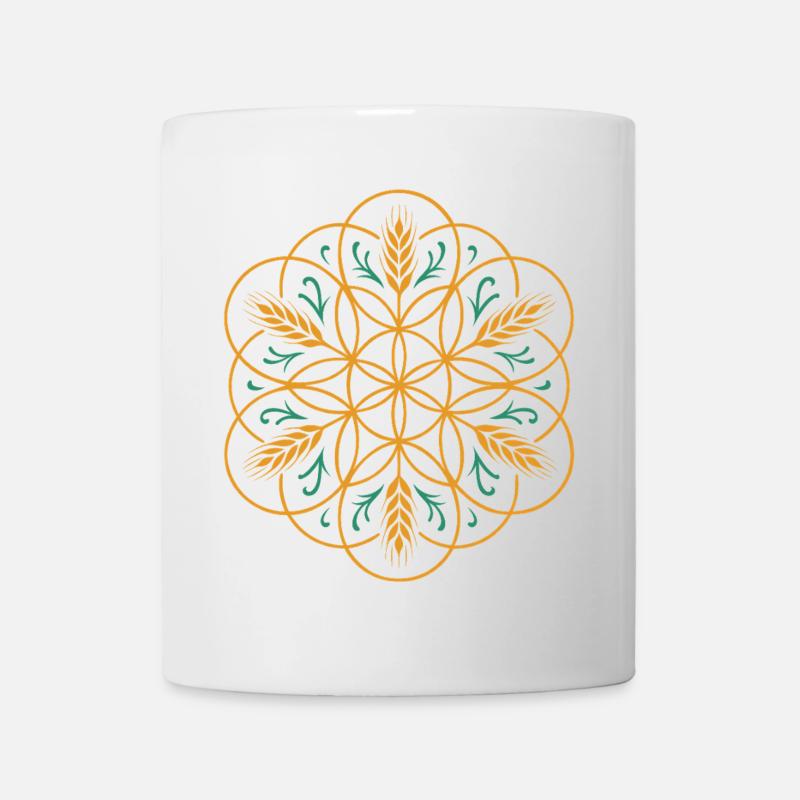 Lammas Blume des Lebens - Erntefest Design - Tasse - Weiß
