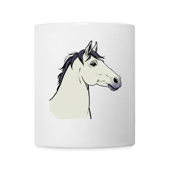 Weisses Pferd - Tasse - Weiß - Vorne