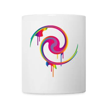 Bunter Graffiti-Farbstrudel mit Tropfeffekt - Tasse - Weiß - Vorne