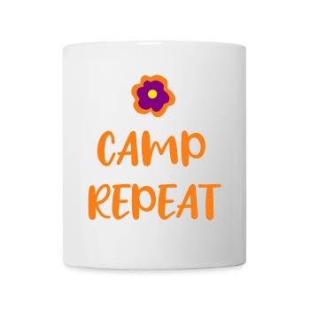 Camp Repeat Orange Flower Hobby Camping Fan Summer - Mug - white - Front