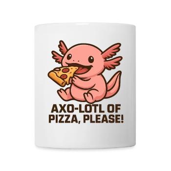 Axo-lotl de pizza – T-shirt Axolotl drôle - Mug blanc - blanc - Devant