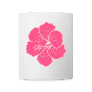 Hibiscus Flower – Y2K Pink Retro Neon Style - Mug - white - Front