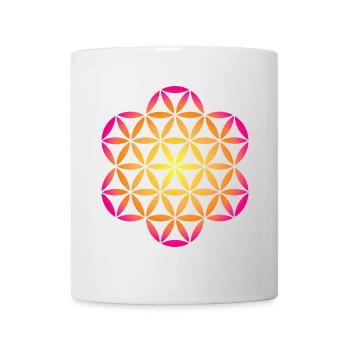 Flower of Life Farbverlauf Namaste om spirituell - Tasse - Weiß - Vorne