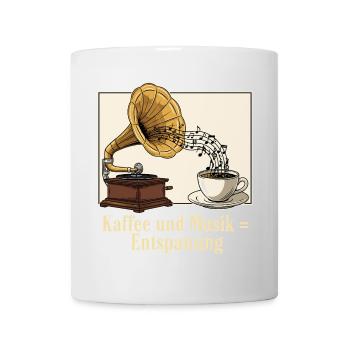 Coffee and music = relaxation - Mug - white - Front
