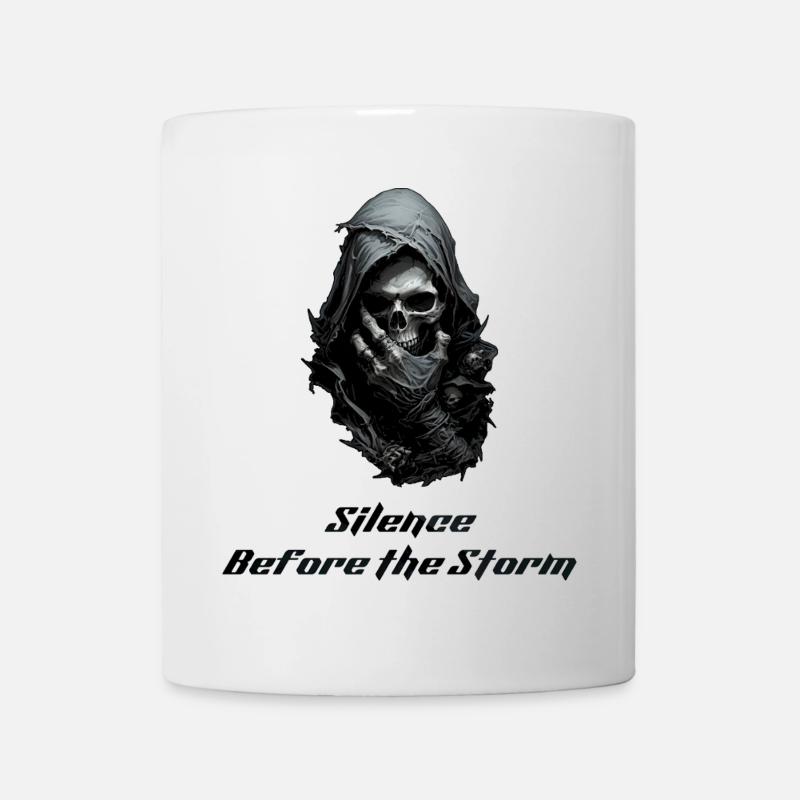 Flüstern des Todes - Sensenmann Gothic Totenkopf Kunst - Tasse - Weiß