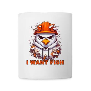 Möwe Bauarbeiter Grafik - Tasse - Weiß - Vorne