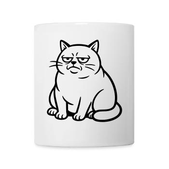 Gelangweilte Katze - Tasse - Weiß - Vorne