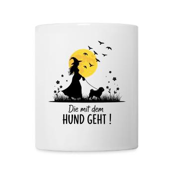 Die mit dem Mops geht ! - Tasse - Weiß - Vorne