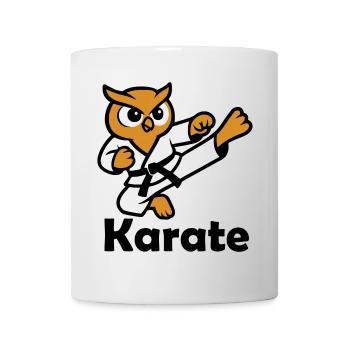 Karate Eule - Tasse - Weiß - Vorne