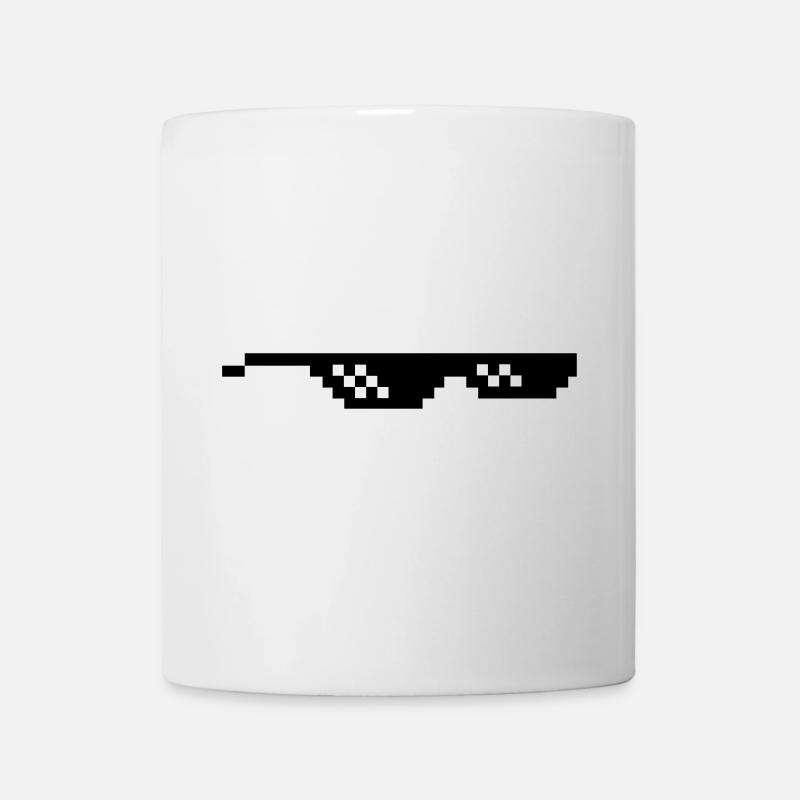 Deal with it Sonnenbrille Pixelbrille - Tasse - Weiß