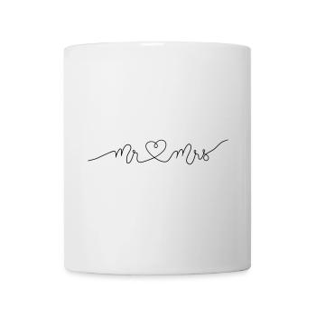 Monsieur et Madame Mariage Cœur Cadeau Couple de Mariage - Mug blanc - blanc - Devant