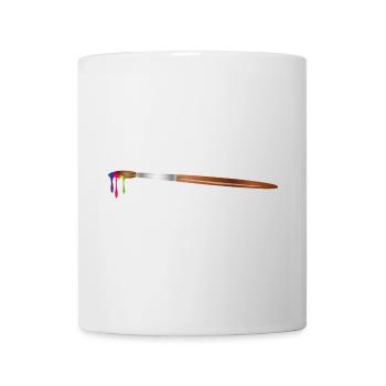 Künstler Pinsel mit Regenbogen Farben - Tasse - Weiß - Vorne