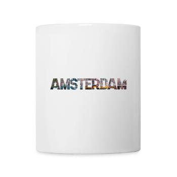 Amsterdam Stadtansicht Typo Collage - Tasse - Weiß - Vorne