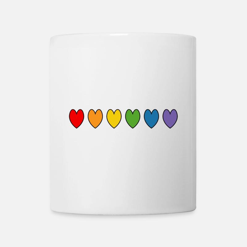 rainbow hearts - Tasse - Weiß