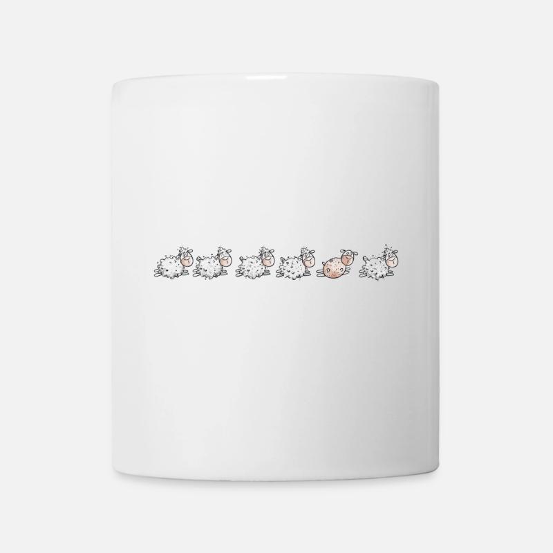 Schafe Herde Und Geschorenes Schaf - Tasse - Weiß