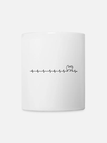 Herzschlag-Katze - Tasse - Weiß