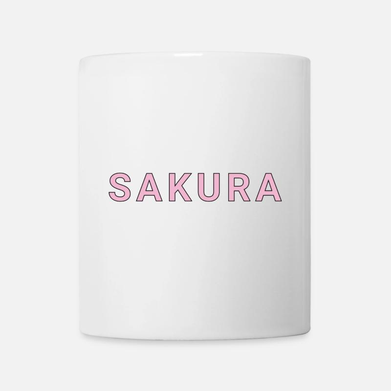 Sakura Pink Font on Black - Mug - white