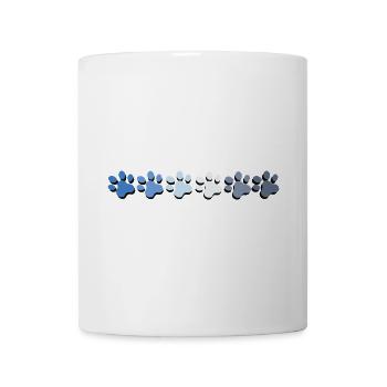Animal paw illustration in shades of blue - Mug - white - Front