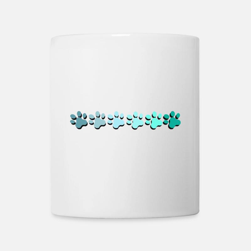 Conception abstraite d’empreinte de patte dans les couleurs de la mer - Mug blanc - blanc
