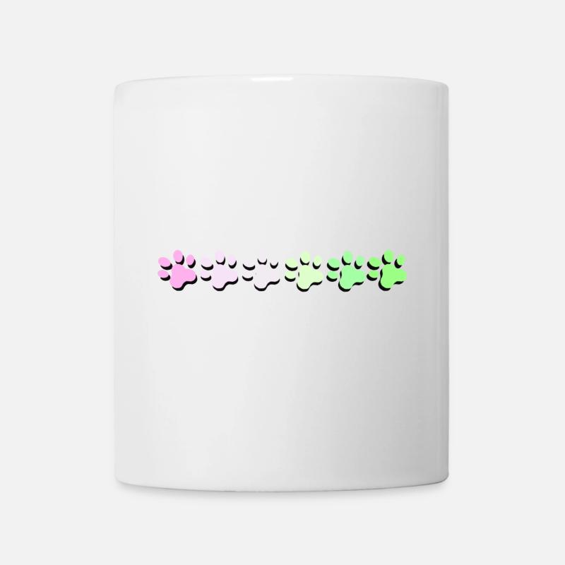 Bunte Pfotenabdruck Muster - Tasse - Weiß