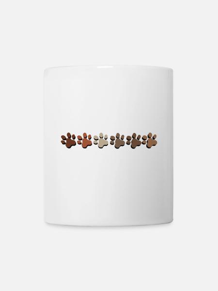 Hundeabdrücke in Herbstfarben - Tasse - Weiß