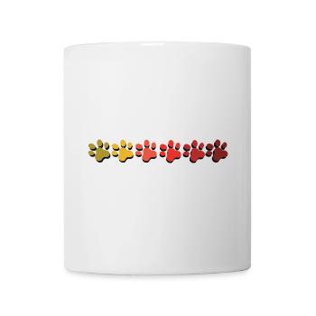 paw print dog cat in color gradient autumnal - Mug - white - Front