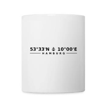 Hamburg Koordinaten - Tasse - Weiß - Vorne