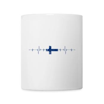 Finland Flag Heartbeat - Mug - white - Front