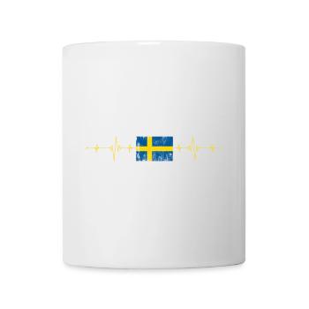 Schweden-Flagge Herzschlag - Tasse - Weiß - Vorne