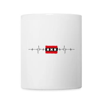 Amsterdam Flagge Herzschlag - Tasse - Weiß - Vorne