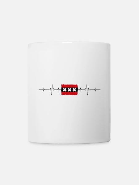 Drapeau d’Amsterdam Heartbeat - Mug blanc - blanc