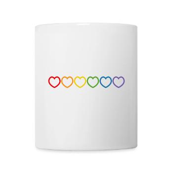 Regenbogenherzchen outline - Tasse - Weiß - Vorne
